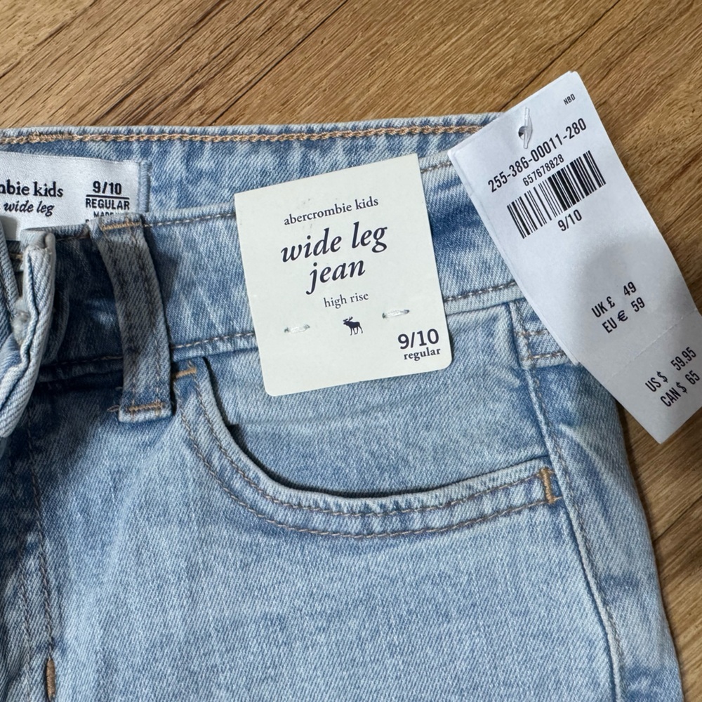 Abercrombie Kids Light Blue Wide Leg Jeans 9/10